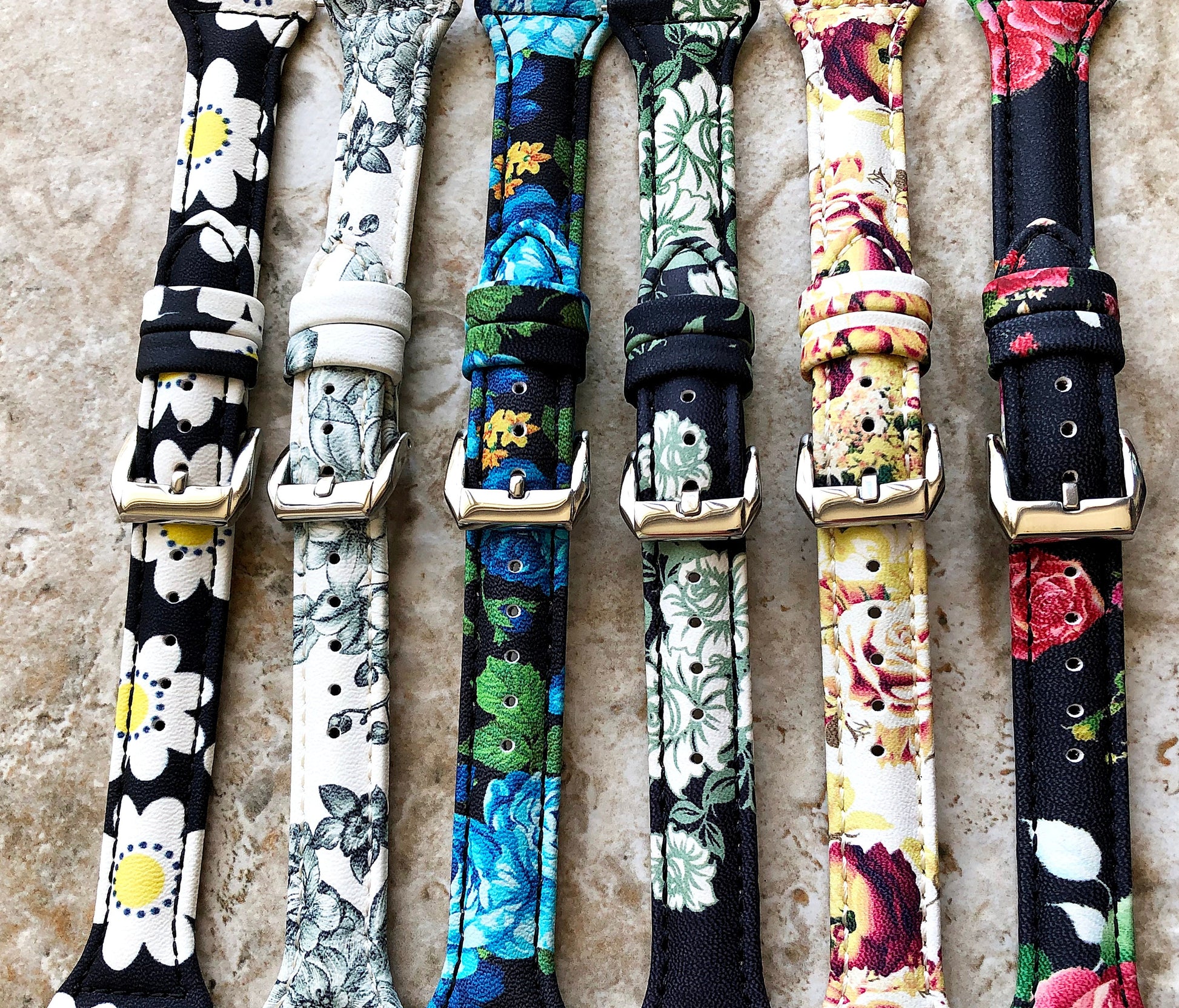 Apple Watch Bouquet Roses Band for iWatch Ultra 2 49mm and 9 8 Series 41mm 45mm Case Slim Handmade Elegant Leather Straps Bracelet