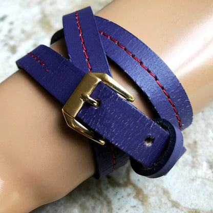 Apple New Vintage Style Purple Leather Band Strap Wrap Bracelet with Crystals for iWatch Ultra 2 49mm and 9 8 Series 41mm 45mm Case Handmade