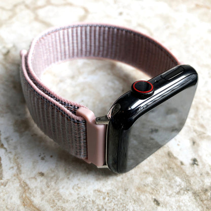 Apple Pink & Sand Band for iWatch Ultra 2 9 8 7 SE 6 5 4 3 2 1 38mm 40mm 41mm 42mm 44mm 45mm 49mm Sport Loop and Hook Strap Soft Nylon Weave