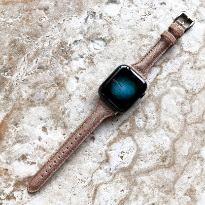 Apple Gold Sparkling Glitter Band for All Series iWatch 38mm 40mm 41mm 42mm 44mm 45mm 49mm Case Slim Elegant Soft Leather Straps