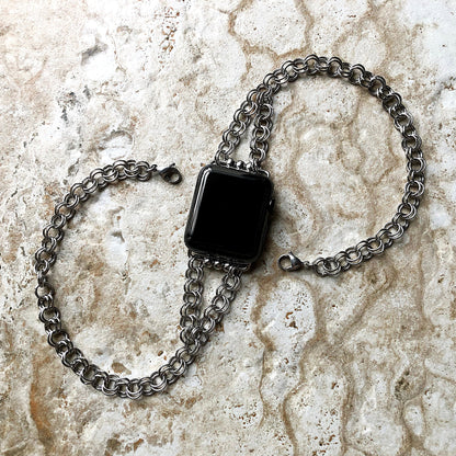 Apple Watch Band for Ultra 2 9 8 7 6 SE 5 4 3 2 1 iWatch 38mm 40 41mm 42mm 44mm 45mm 49mm Double Round Links Chain Handmade Bracelet Jewelry
