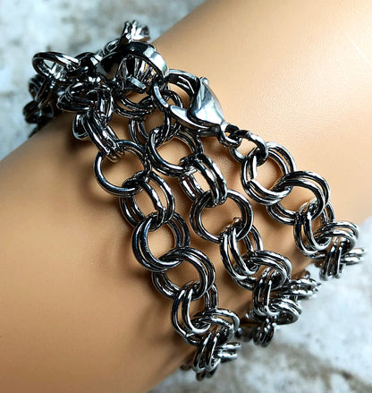 Apple Watch Band for Ultra 2 9 8 7 6 SE 5 4 3 2 1 iWatch 38mm 40 41mm 42mm 44mm 45mm 49mm Double Round Links Chain Handmade Bracelet Jewelry