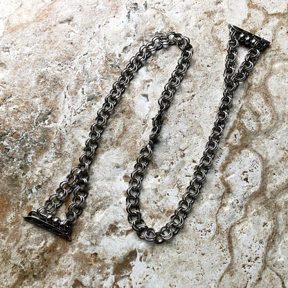 Apple Watch Band for Ultra 2 9 8 7 6 SE 5 4 3 2 1 iWatch 38mm 40 41mm 42mm 44mm 45mm 49mm Double Round Links Chain Handmade Bracelet Jewelry