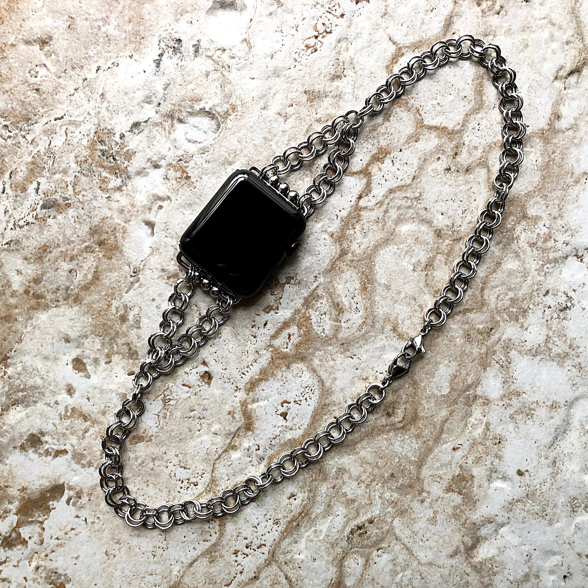 Apple Watch Band for Ultra 2 9 8 7 6 SE 5 4 3 2 1 iWatch 38mm 40 41mm 42mm 44mm 45mm 49mm Double Round Links Chain Handmade Bracelet Jewelry