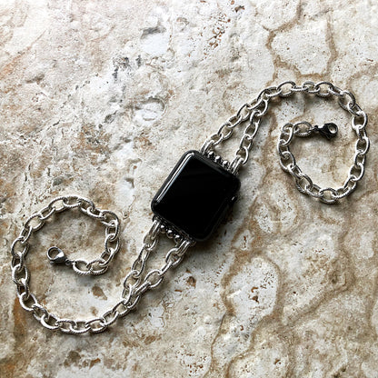 Apple Watch Bracelet Band for iWatch Ultra 2 49mm and 9 8 Series 41mm 45mm Case Twisted Wire Pattern Links Chain Handmade Jewelry Strap