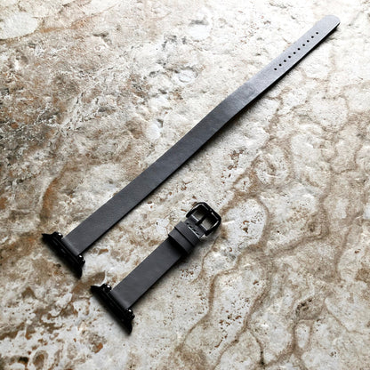 Apple Gray Double Wrap Around Wrist Leather Band for iWatch Ultra 2 49mm and 9 8 Series 41mm 45mm Case Twice Bracelet Strap