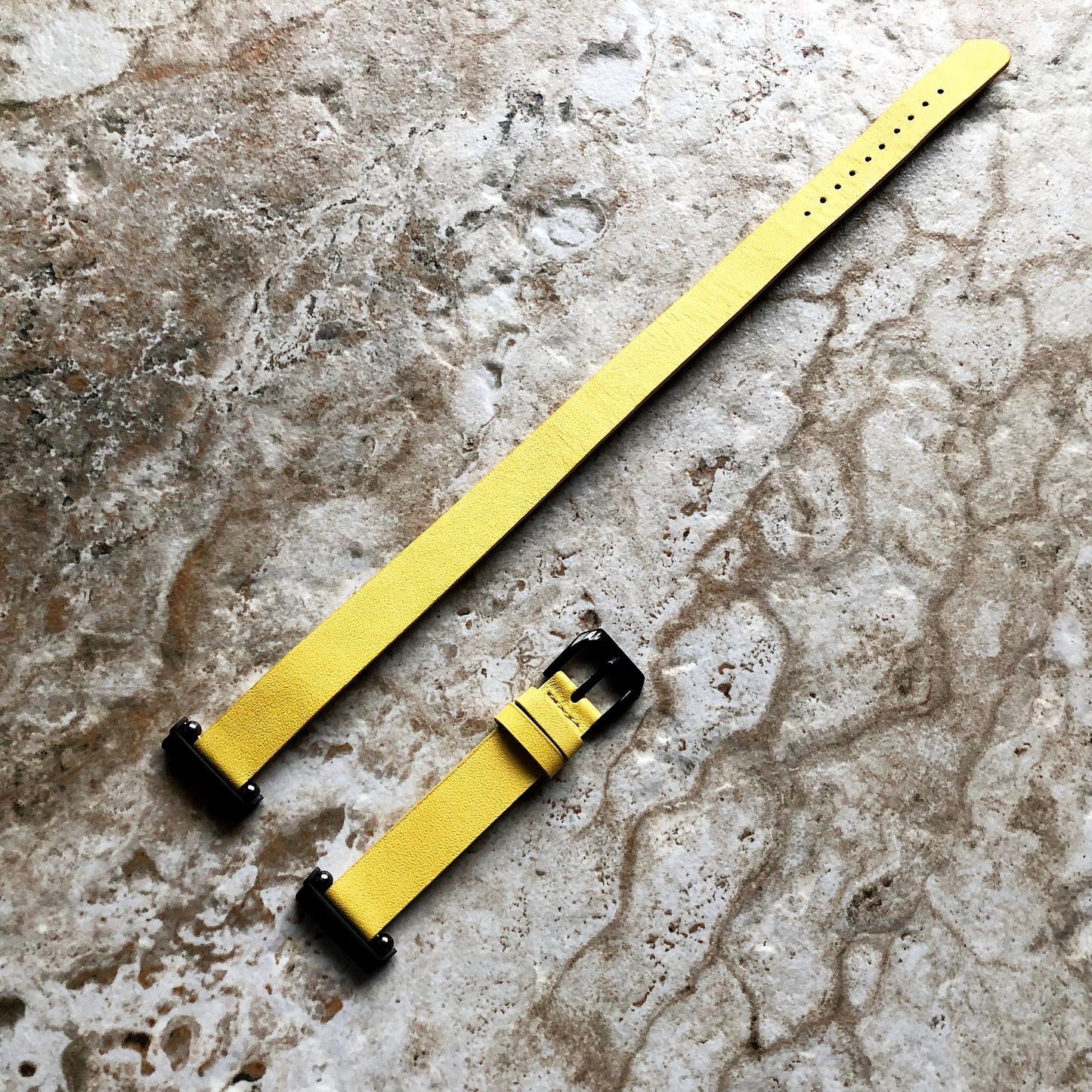 Fitbit Versa 2 3 4 Sense 2 Yellow Soft Band Double Wrap Around Wrist Eco Vegan Leather Watch Strap Twice Bracelet in Silver Rose Gold Black