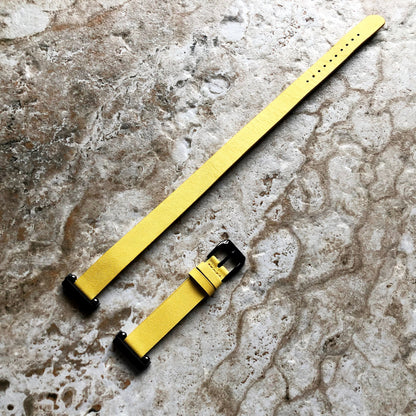Fitbit Versa 2 3 4 Sense 2 Yellow Soft Band Double Wrap Around Wrist Eco Vegan Leather Watch Strap Twice Bracelet in Silver Rose Gold Black