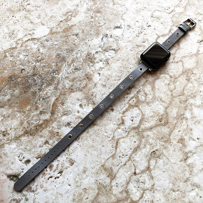 Apple Gray Double Wrap Band for iWatch Ultra 2 49mm and 9 8 Series 41mm 45mm Case Twice Around Wrist Leather Bracelet Fashion Strap GM