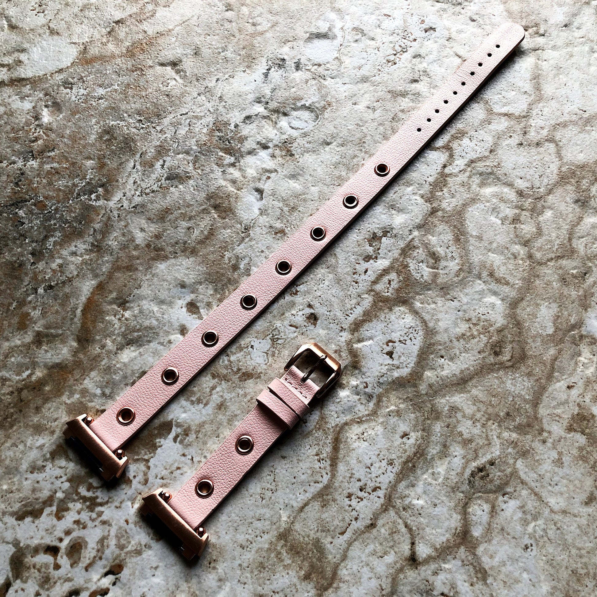 Fitbit Ionic Pink Band for Double Wrap Around Wrist Soft Eco Vegan Leather Watch Strap Twice Bracelet SB in Silver Rose Gold Black Finish