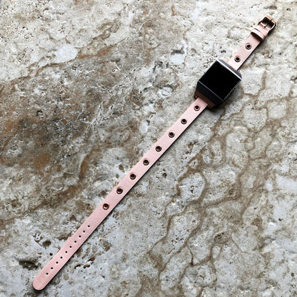 Fitbit Ionic Pink Band for Double Wrap Around Wrist Soft Eco Vegan Leather Watch Strap Twice Bracelet SB in Silver Rose Gold Black Finish
