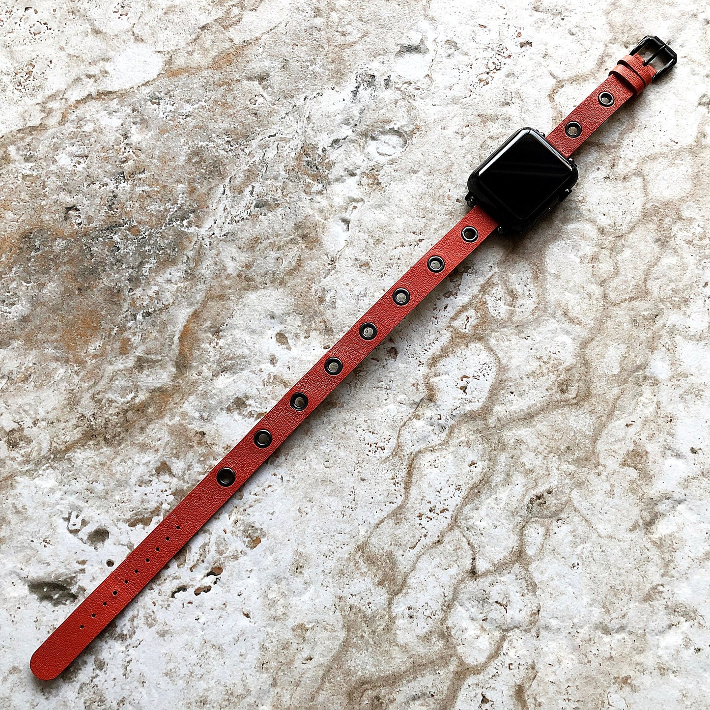 Fitbit Ionic Orange Band for Double Wrap Around Wrist Soft Eco Vegan Leather Watch Strap Twice Bracelet SB in Silver Rose Gold Black Finish