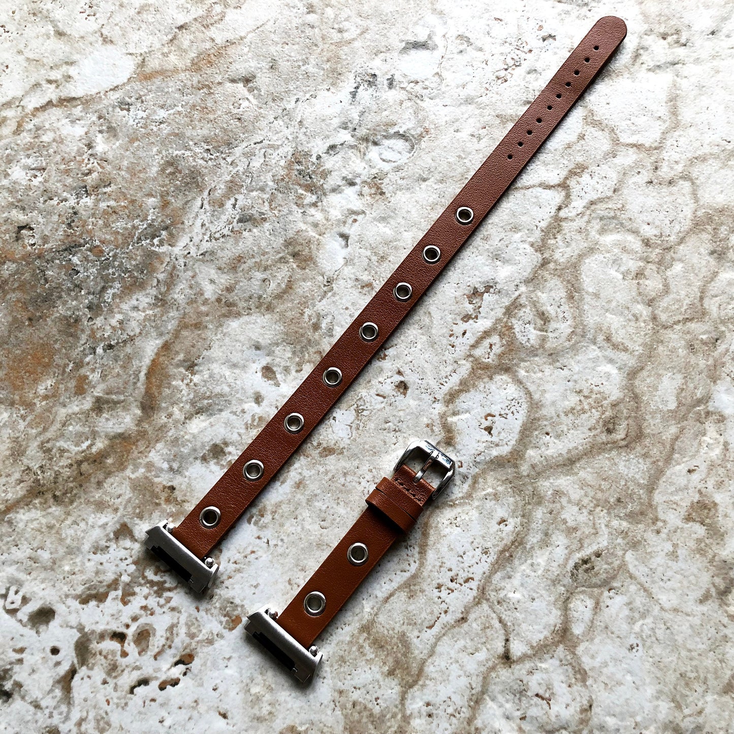 Fitbit Ionic Brown Band for Double Wrap Around Wrist Soft Eco Vegan Leather Watch Strap Twice Bracelet SB in Silver Rose Gold Black Finish
