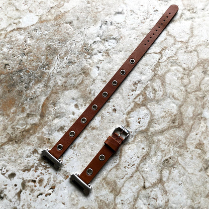 Fitbit Ionic Brown Band for Double Wrap Around Wrist Soft Eco Vegan Leather Watch Strap Twice Bracelet SB in Silver Rose Gold Black Finish