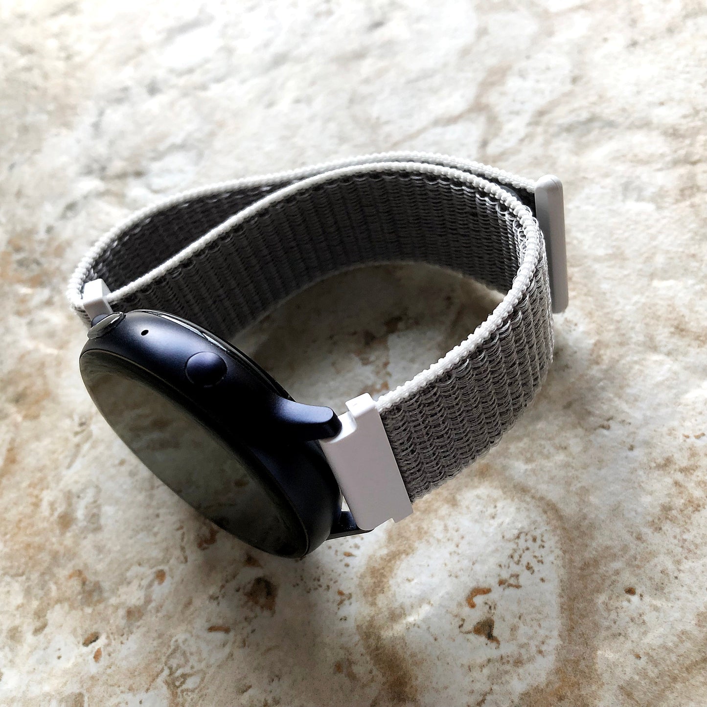 Seashell Color Band Compatible with Garmin D2 Air X10 Venu 2 Plus Venu Sq 2 Music Adjustable Nylon Sport Loop & Hook Strap Quick Release B20