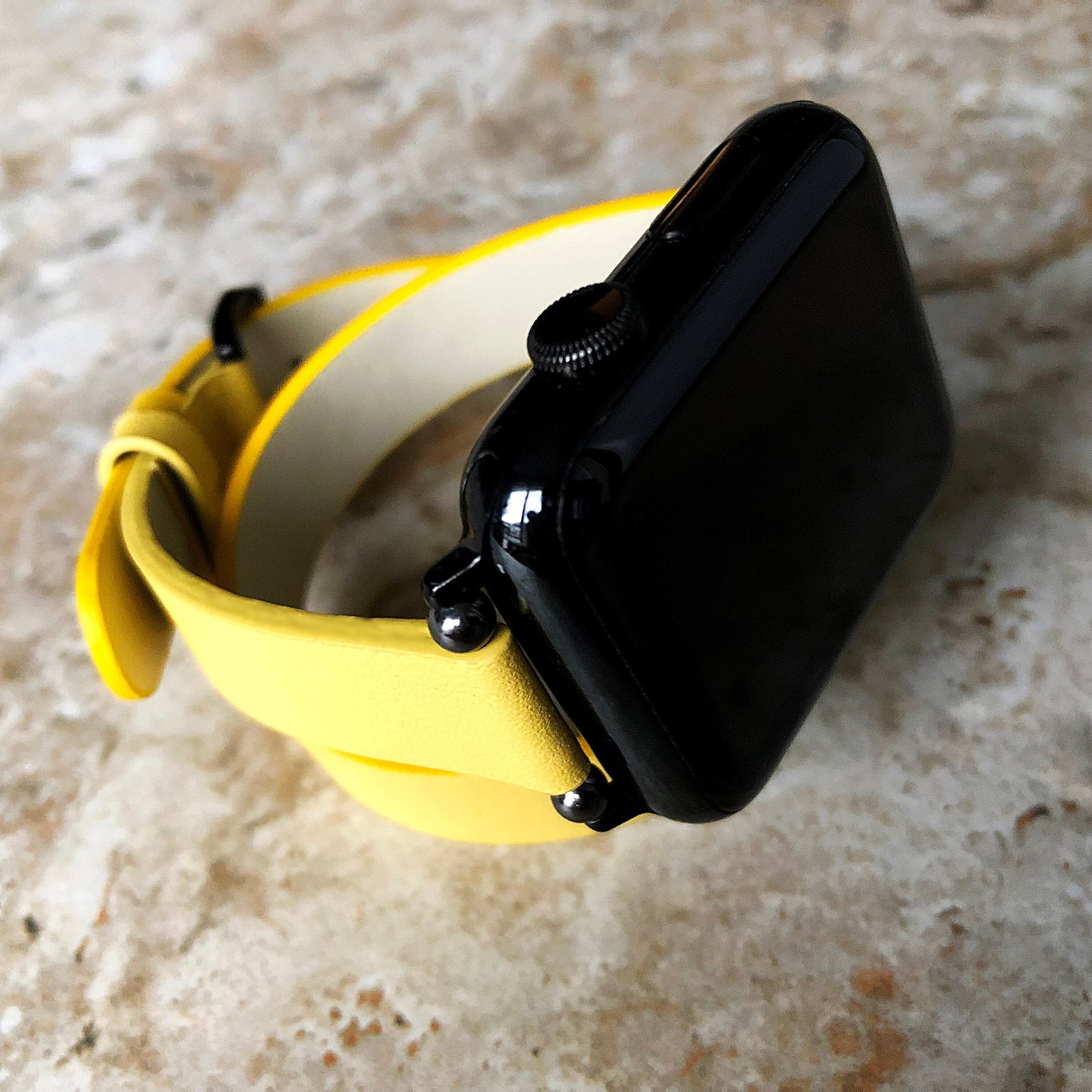 Apple Yellow Double Wrap Around Wrist Leather Band for iWatch Ultra 2 9 8 7 SE 6 5 4 3 2 1 38mm 40mm 41mm 42mm 44mm 45mm 49mm Twice Strap