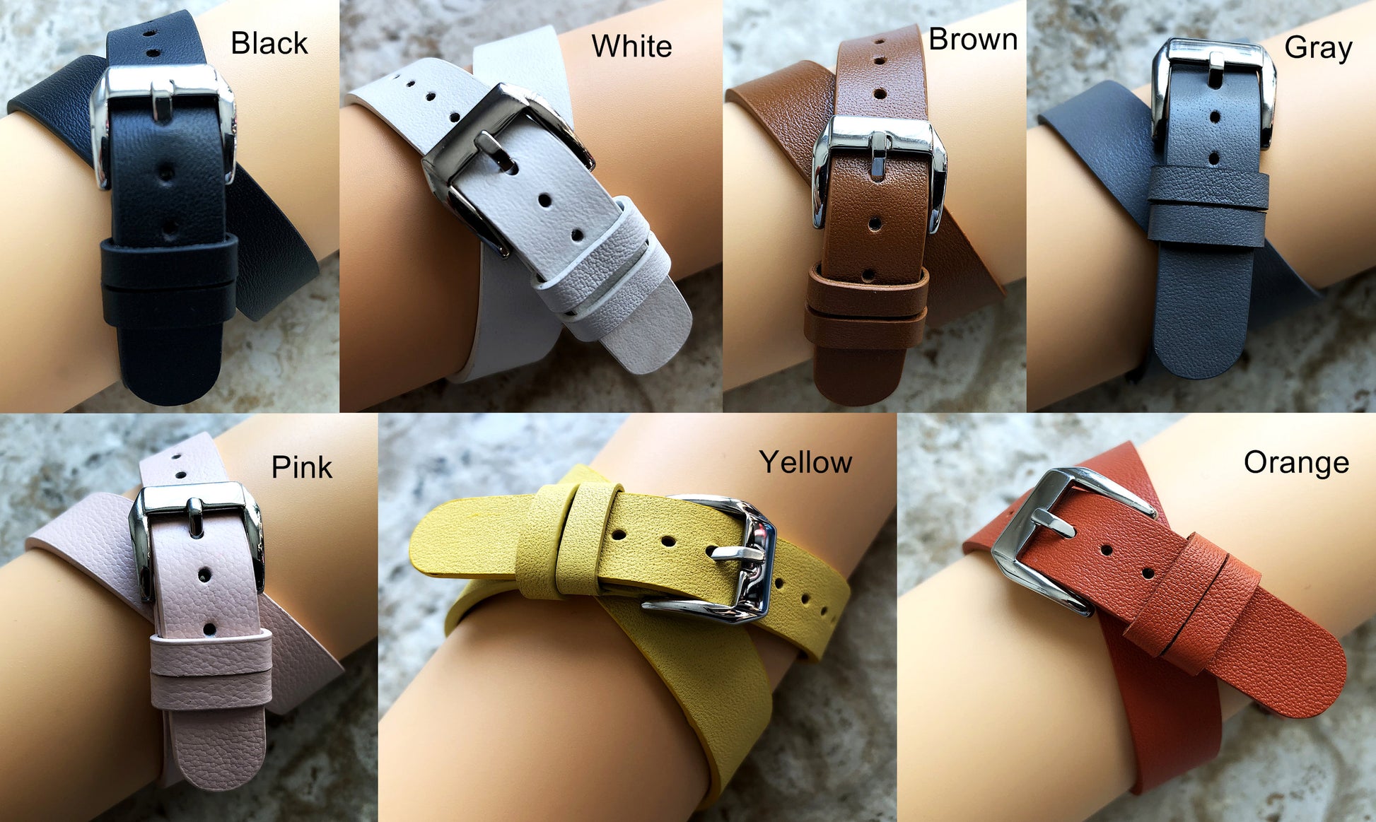 Fitbit Ionic Black Soft Band for Double Wrap Around Wrist Eco Vegan Leather Watch Strap Twice Bracelet SB in Silver Rose Gold Black Finish