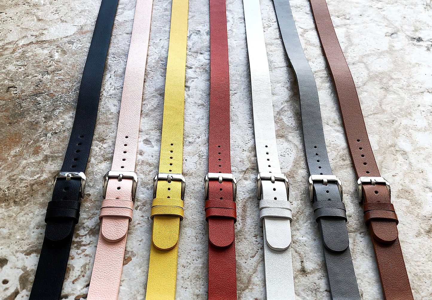 Fitbit Ionic Yellow Soft Band for Double Wrap Around Wrist Eco Vegan Leather Watch Strap Twice Bracelet SB in Silver Rose Gold Black Finish