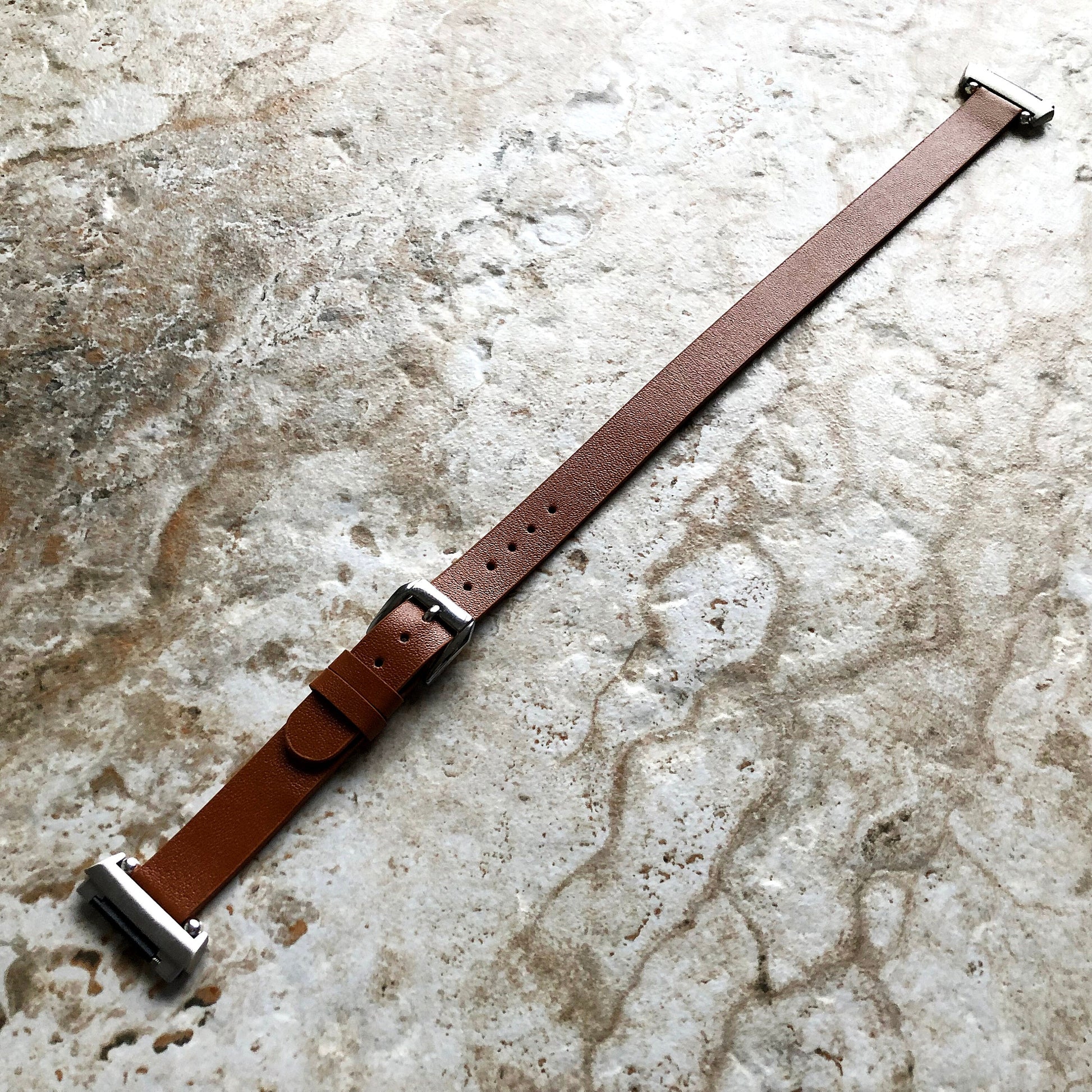 Fitbit Ionic Brown Soft Band for Double Wrap Around Wrist Eco Vegan Leather Watch Strap Twice Bracelet SB in Silver Rose Gold Black Finish