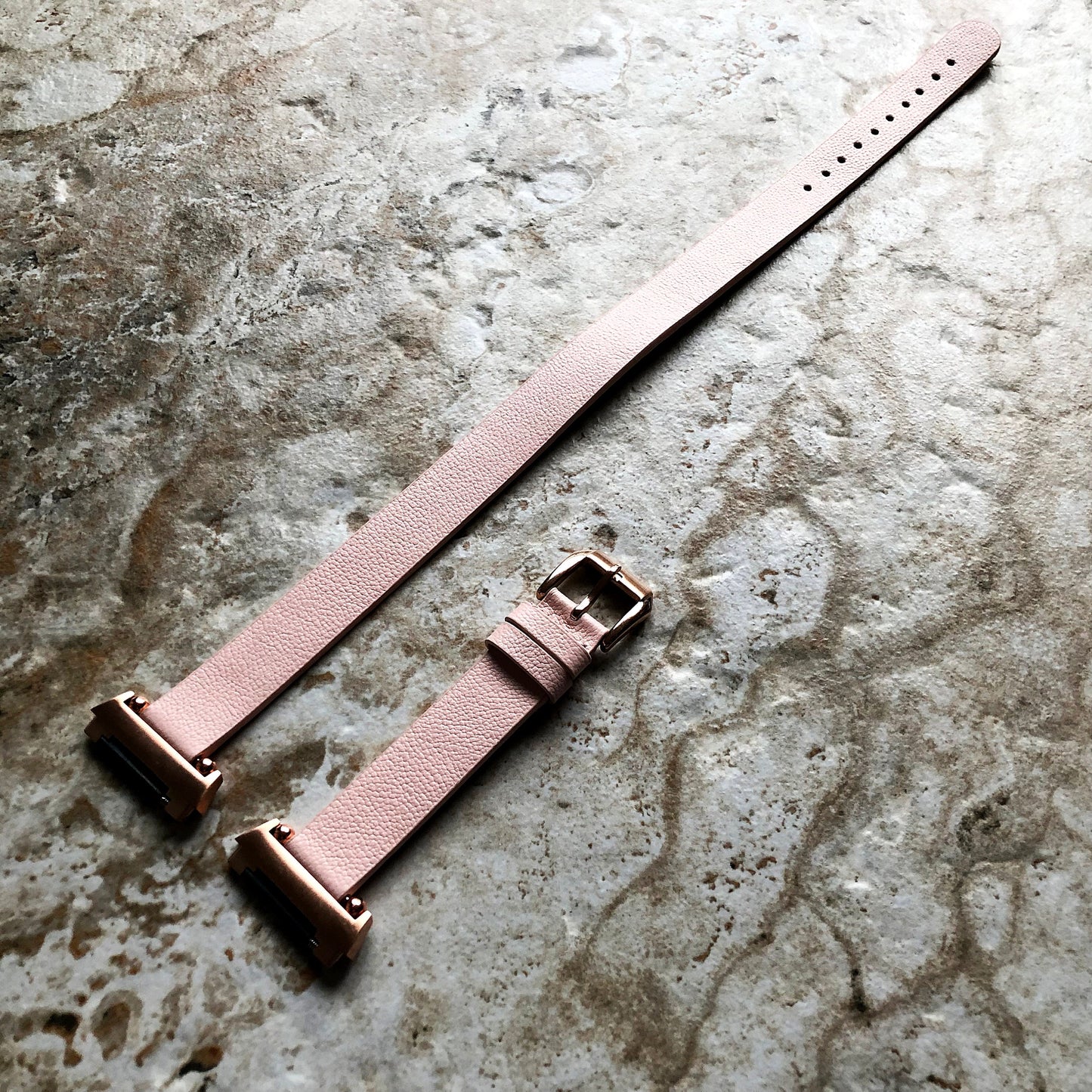 Fitbit Ionic Pink Soft Band for Double Wrap Around Wrist Eco Vegan Leather Watch Strap Twice Bracelet SB in Silver Rose Gold Black Finish