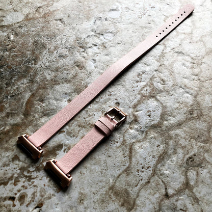 Fitbit Ionic Pink Soft Band for Double Wrap Around Wrist Eco Vegan Leather Watch Strap Twice Bracelet SB in Silver Rose Gold Black Finish