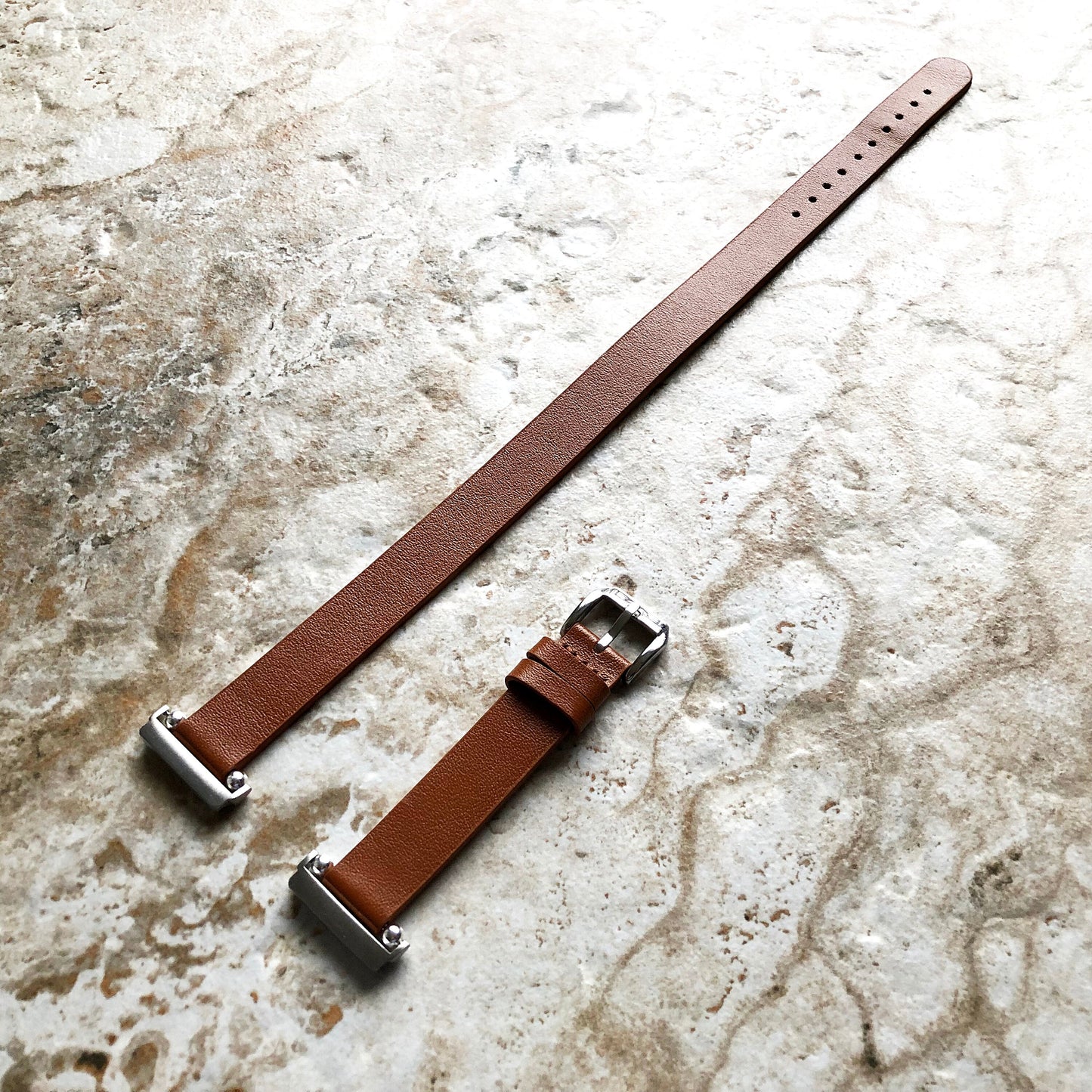 Fitbit Versa 2 3 4 Sense 2 Brown Soft Band Double Wrap Around Wrist Eco Vegan Leather Watch Strap Twice Bracelet in Silver Rose Gold Black