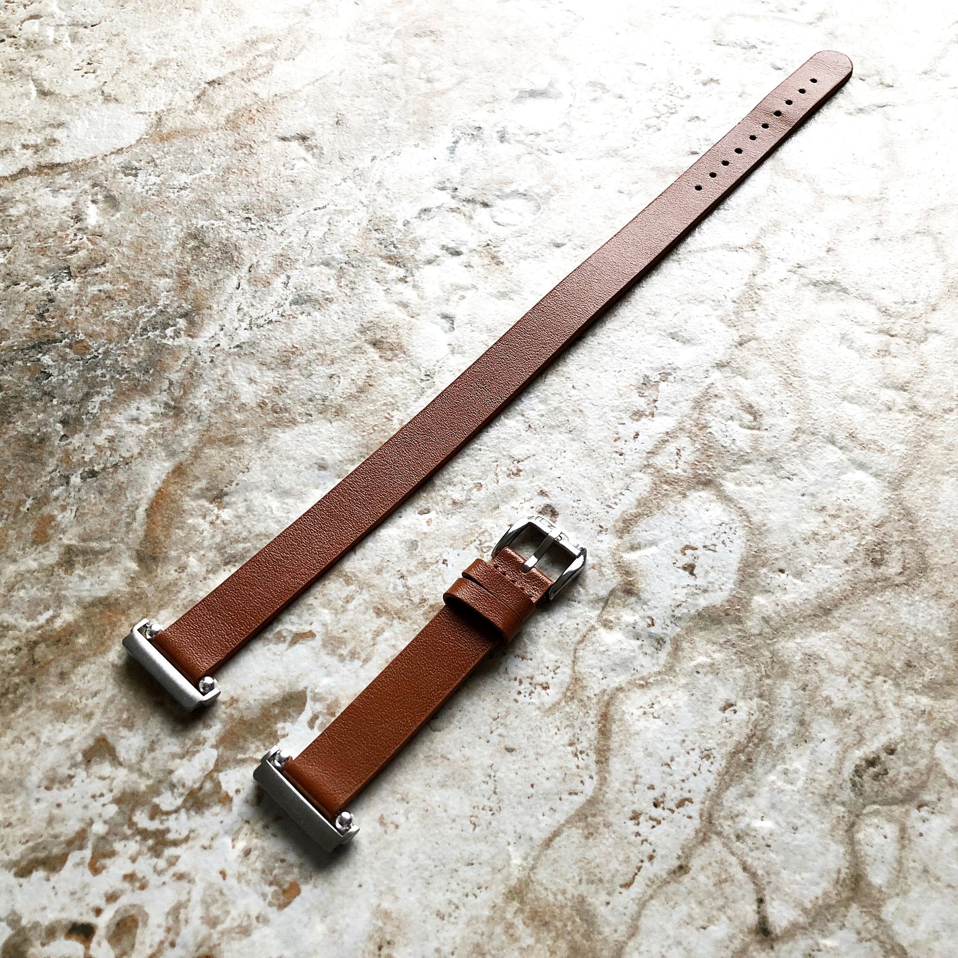 Fitbit Versa 2 3 4 Sense 2 Brown Soft Band Double Wrap Around Wrist Eco Vegan Leather Watch Strap Twice Bracelet in Silver Rose Gold Black