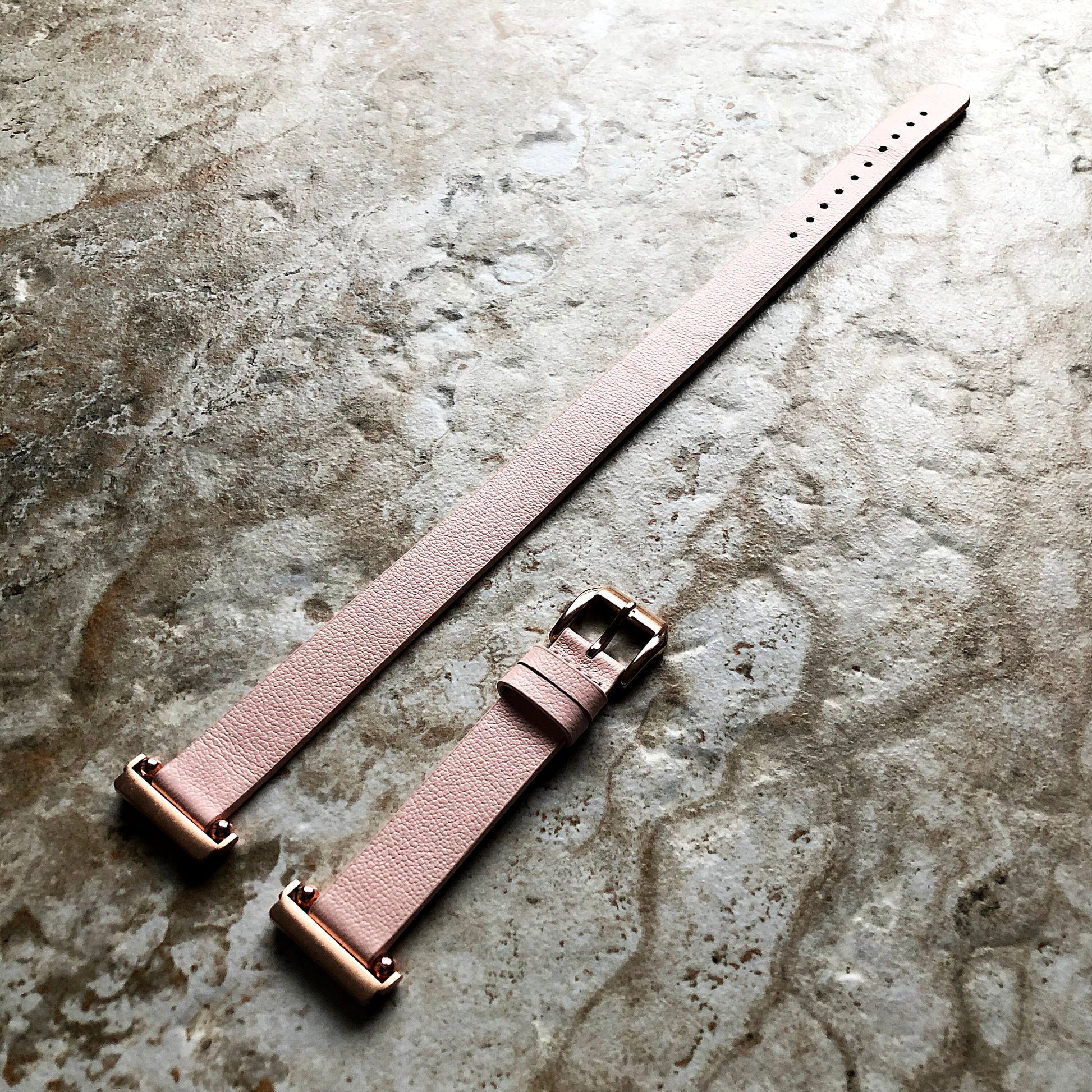 Fitbit Versa 2 3 4 Sense 2 Pink Soft Band Double Wrap Around Wrist Eco Vegan Leather Watch Strap Twice Bracelet in Silver Rose Gold Black