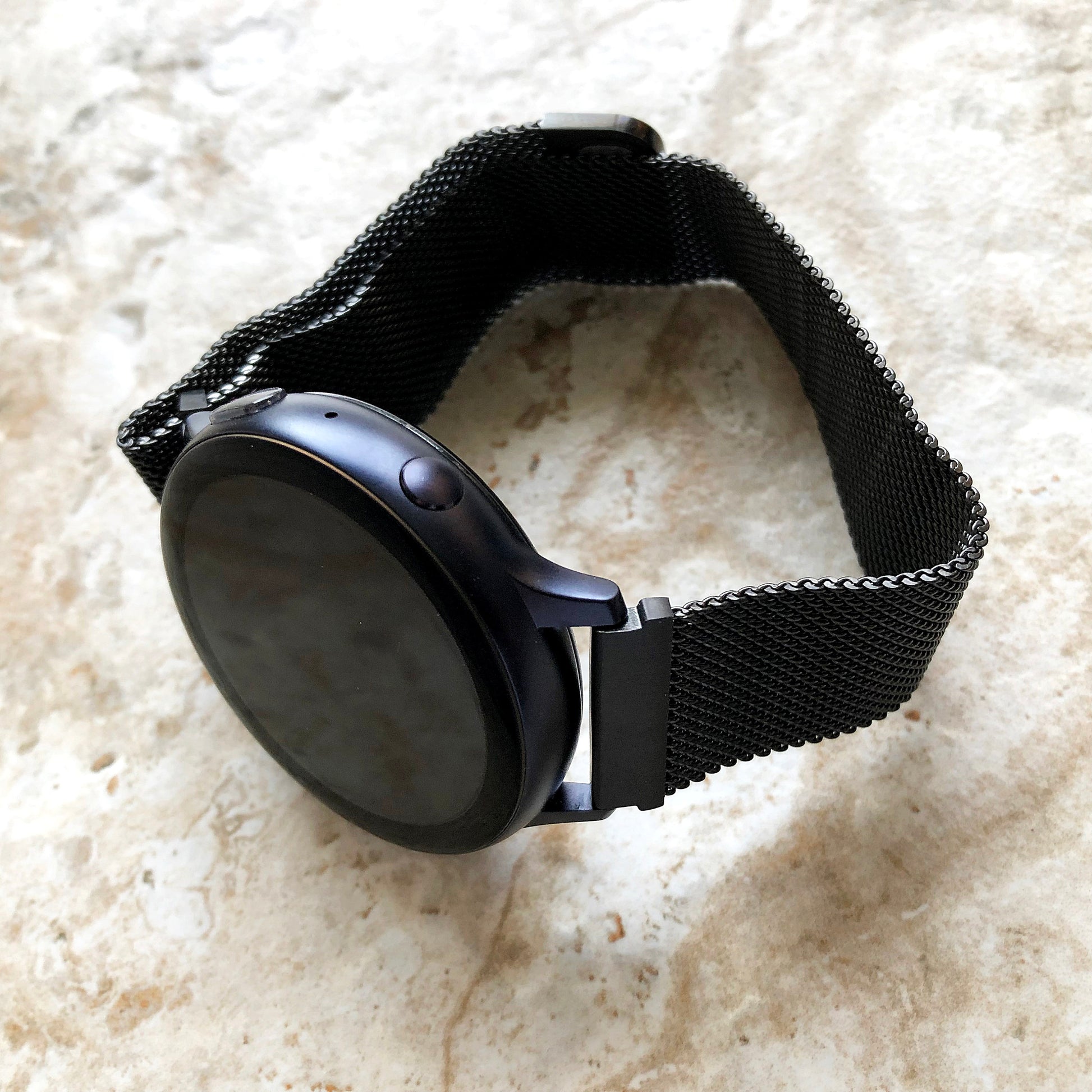 Black Color Band Compatible with Garmin D2 Air X10 Venu 2 Plus Venu Sq 2 Music Smartwatch Stainless Steel Milanese Mesh Quick Release -B20
