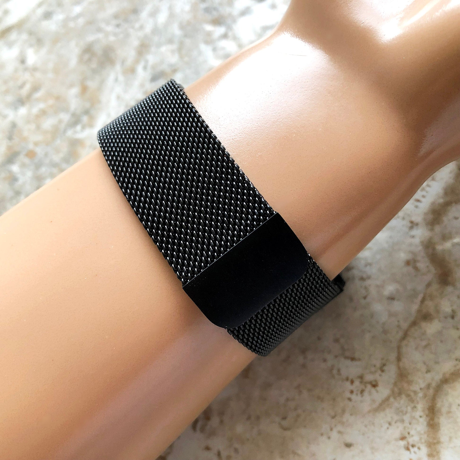 Garmin Black Color Band Compatible with fenix 8 43mm 7S Pro Solar Sapphire fenix 6S Pro Stainless Steel Milanese Quick Fit Strap A20-B18