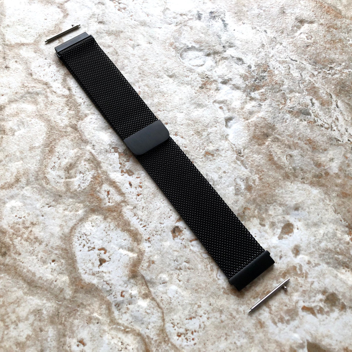 Black Color Band Compatible with Garmin D2 Air X10 Venu 2 Plus Venu Sq 2 Music Smartwatch Stainless Steel Milanese Mesh Quick Release -B20