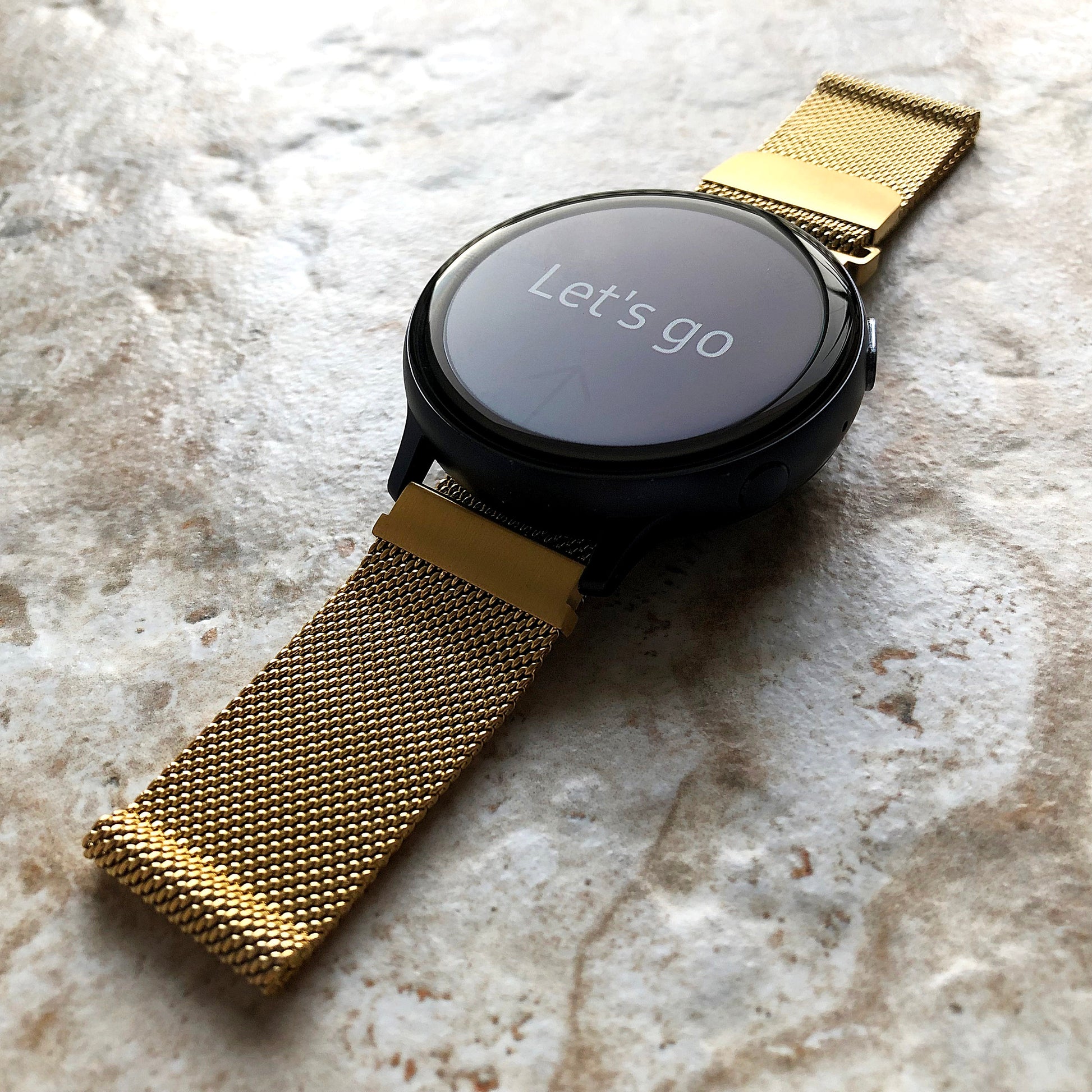 Garmin Gold Color Band Compatible with Forerunner 55 165 245 645 Music Models Smartwatch Stainless Steel Milanese Mesh Quick Release - B20