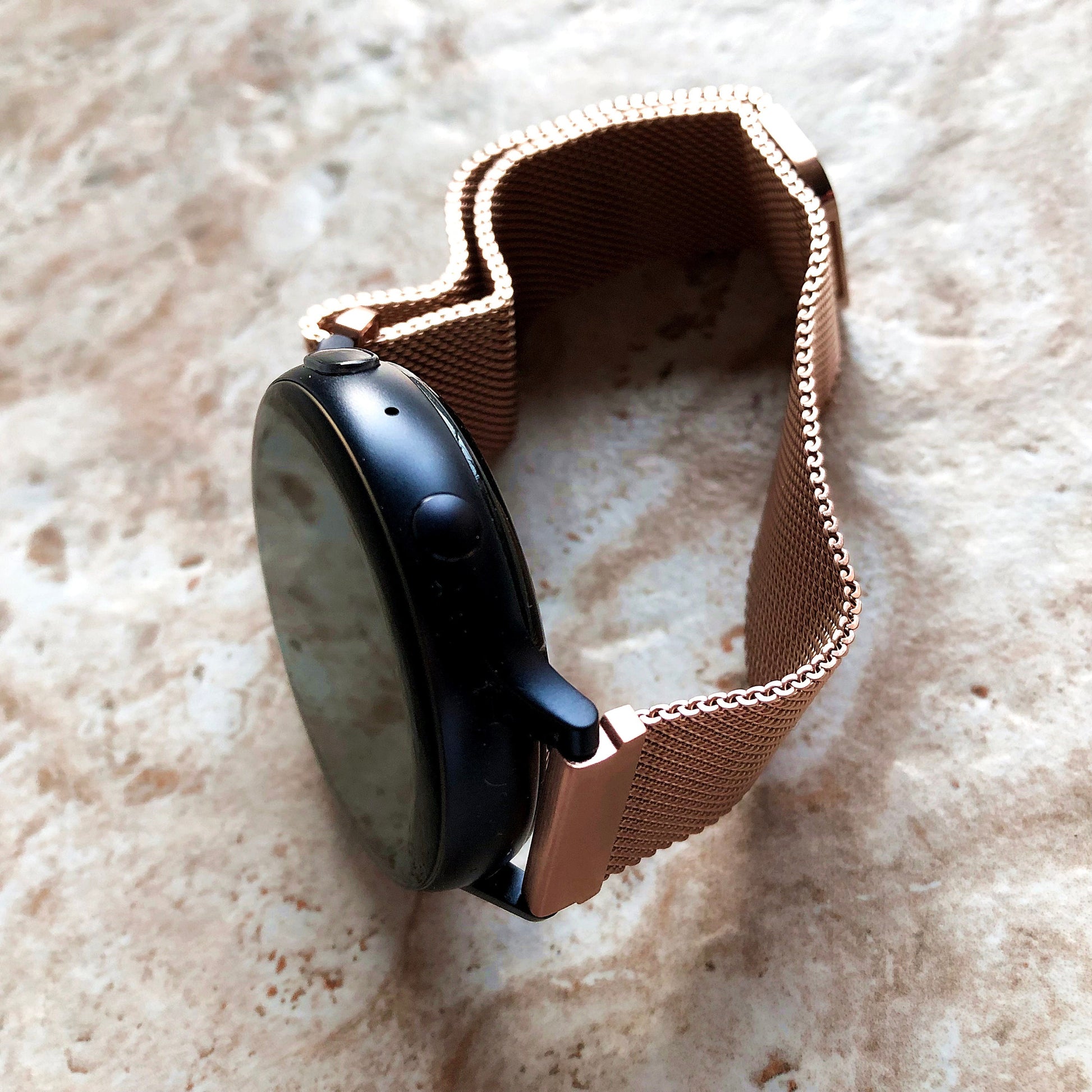 Garmin Rose Gold Color Band for Approach S12 S40 S42 CT10 Bundle Models Smartwatch Stainless Steel Milanese Mesh Quick Release - B20
