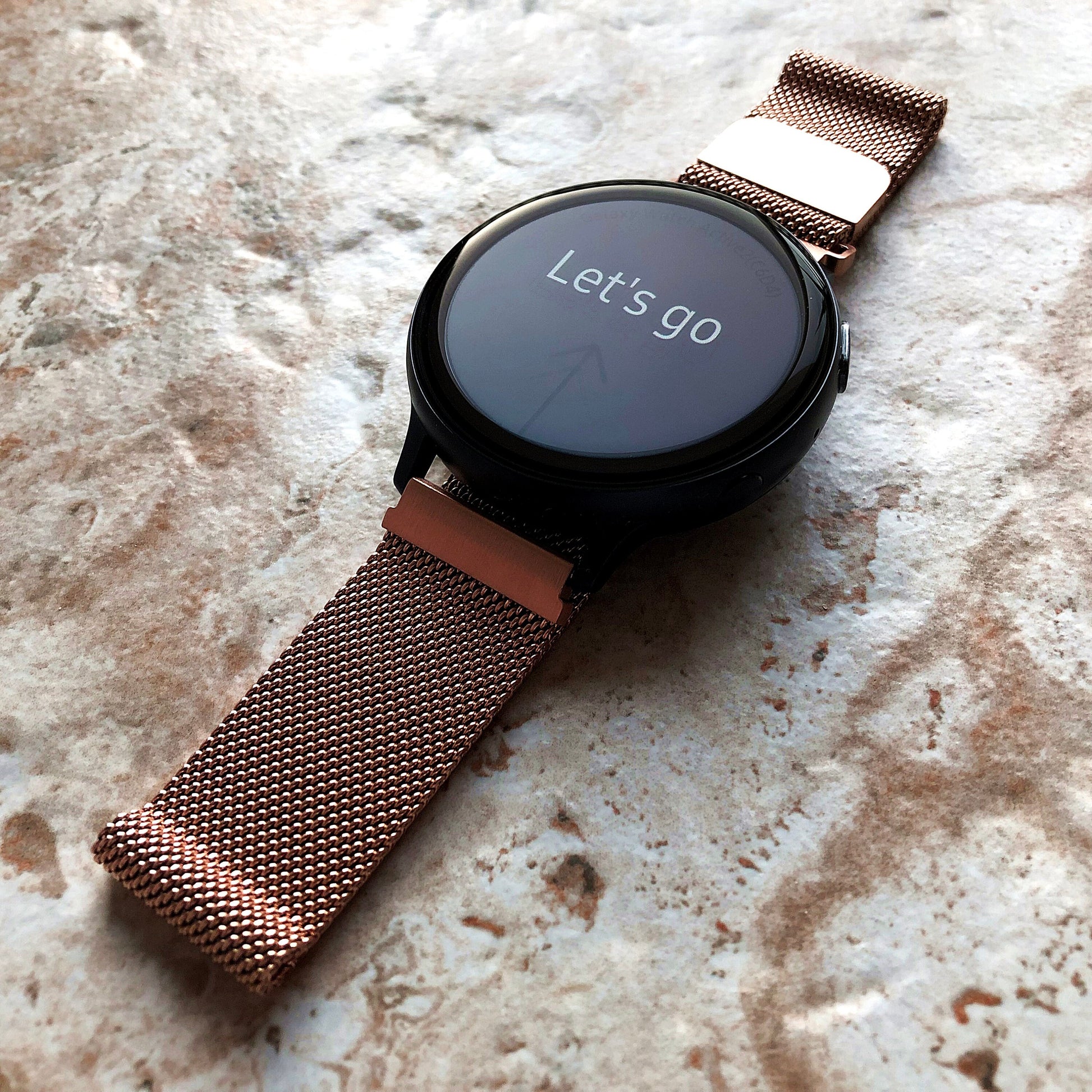 Rose Gold Color Band Compatible with Garmin D2 Air X10 Venu 2 Plus Venu Sq 2 Music Stainless Steel Milanese Mesh Strap Quick Release -B20
