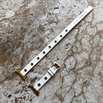 Apple White Double Wrap Band for iWatch All Series 38mm 40mm 41mm 42mm 44mm 45mm 49mm Case Twice Around Wrist Leather Bracelet Straps GM
