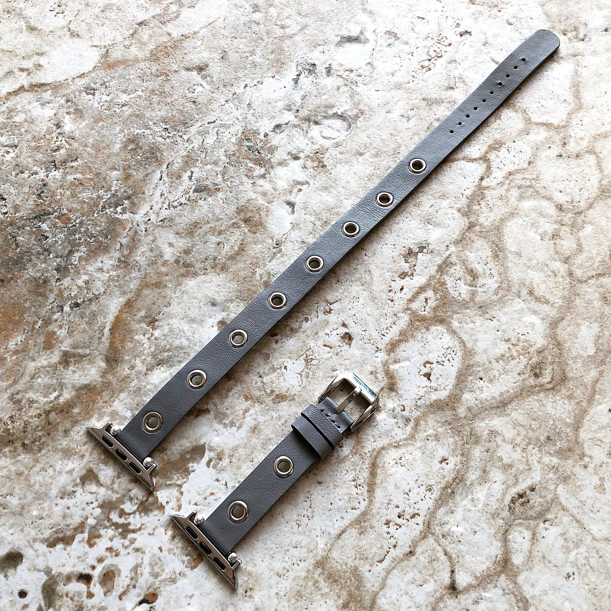 Apple Gray Double Wrap Band for iWatch All Series 38mm 40mm 41mm 42mm 44mm 45mm 49mm Case Twice Around Wrist Leather Bracelet Straps GM