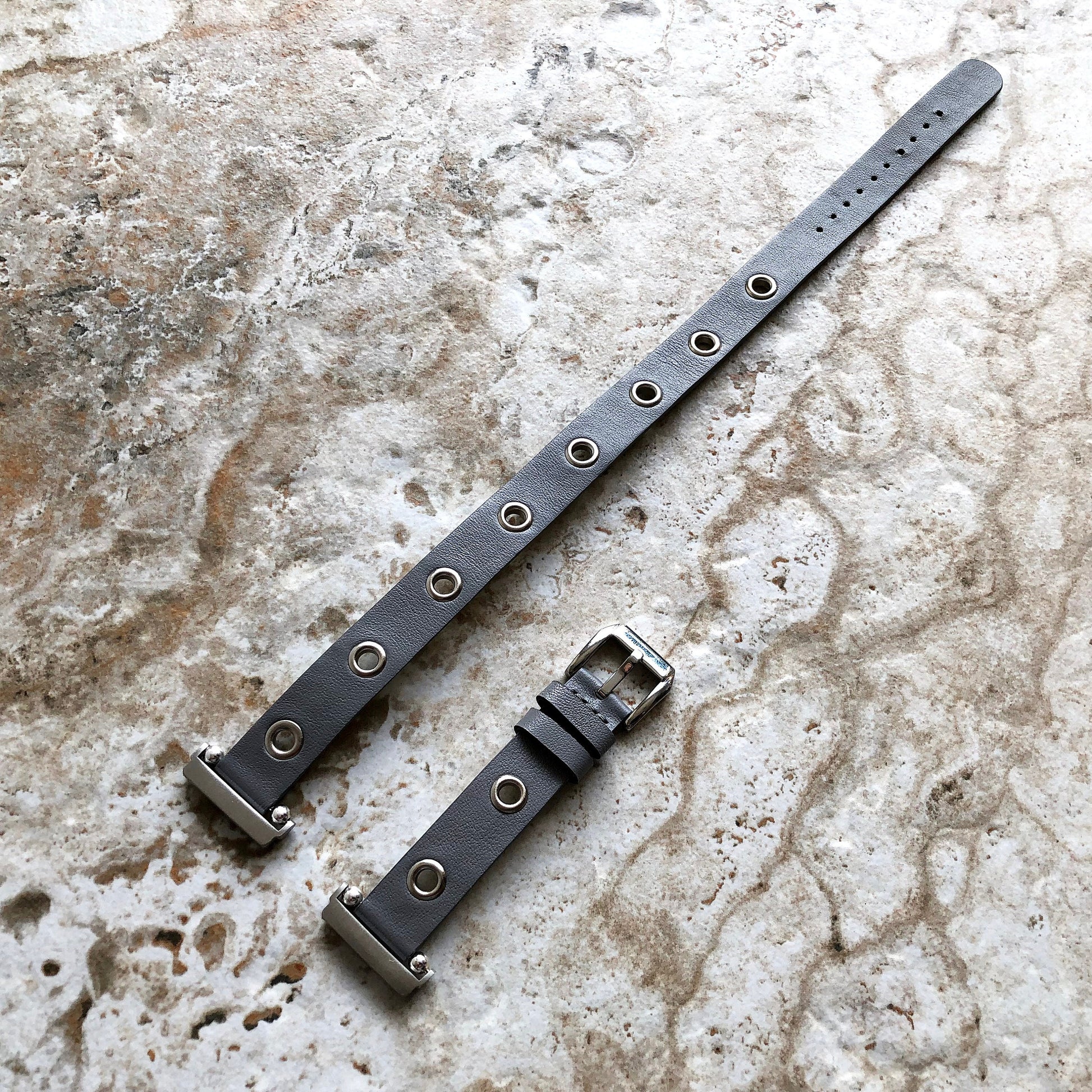 Fitbit Grommets Band for Versa 2 3 4 Sense 2 Gray Eco Leather Watch Strap Double Wrap Around Wrist Bracelet Silver Rose Gold Black Buckle