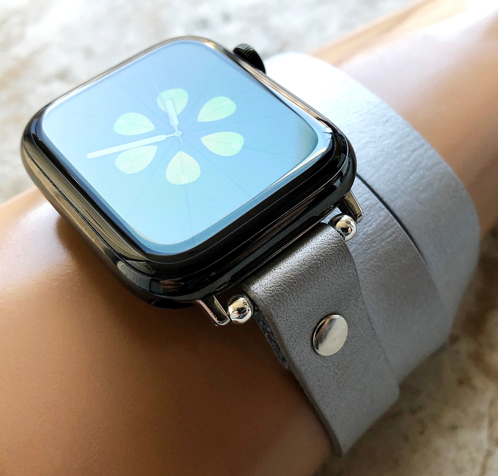 Apple Silver Color Triple Wrap Around Wrist Leather Elegant Band for iWatch All Series 38mm 40mm 41mm 42mm 44mm 45mm 49mm Bracelet Strap