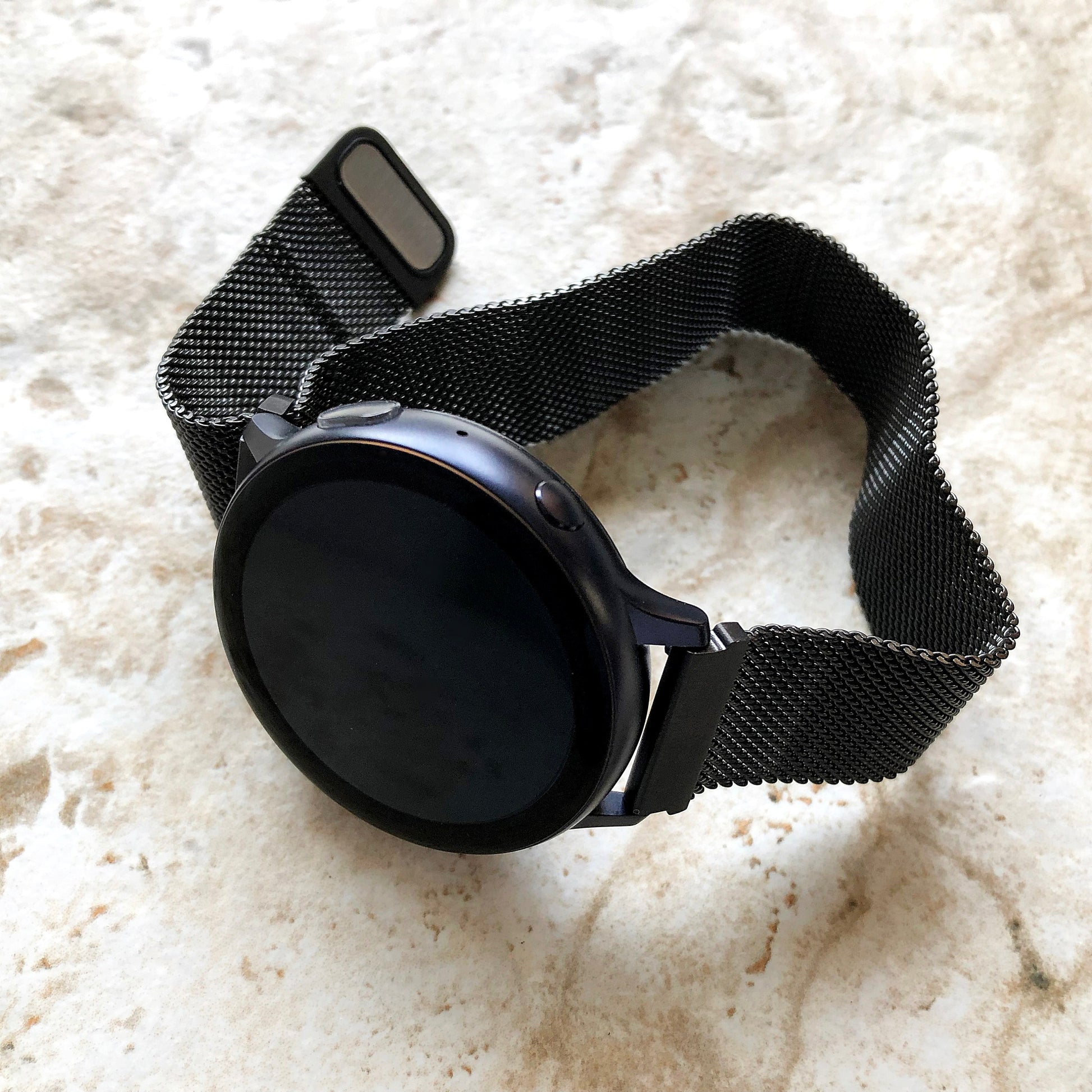 Black Color Band Compatible with Garmin D2 Air X10 Venu 2 Plus Venu Sq 2 Music Smartwatch Stainless Steel Milanese Mesh Quick Release -B20