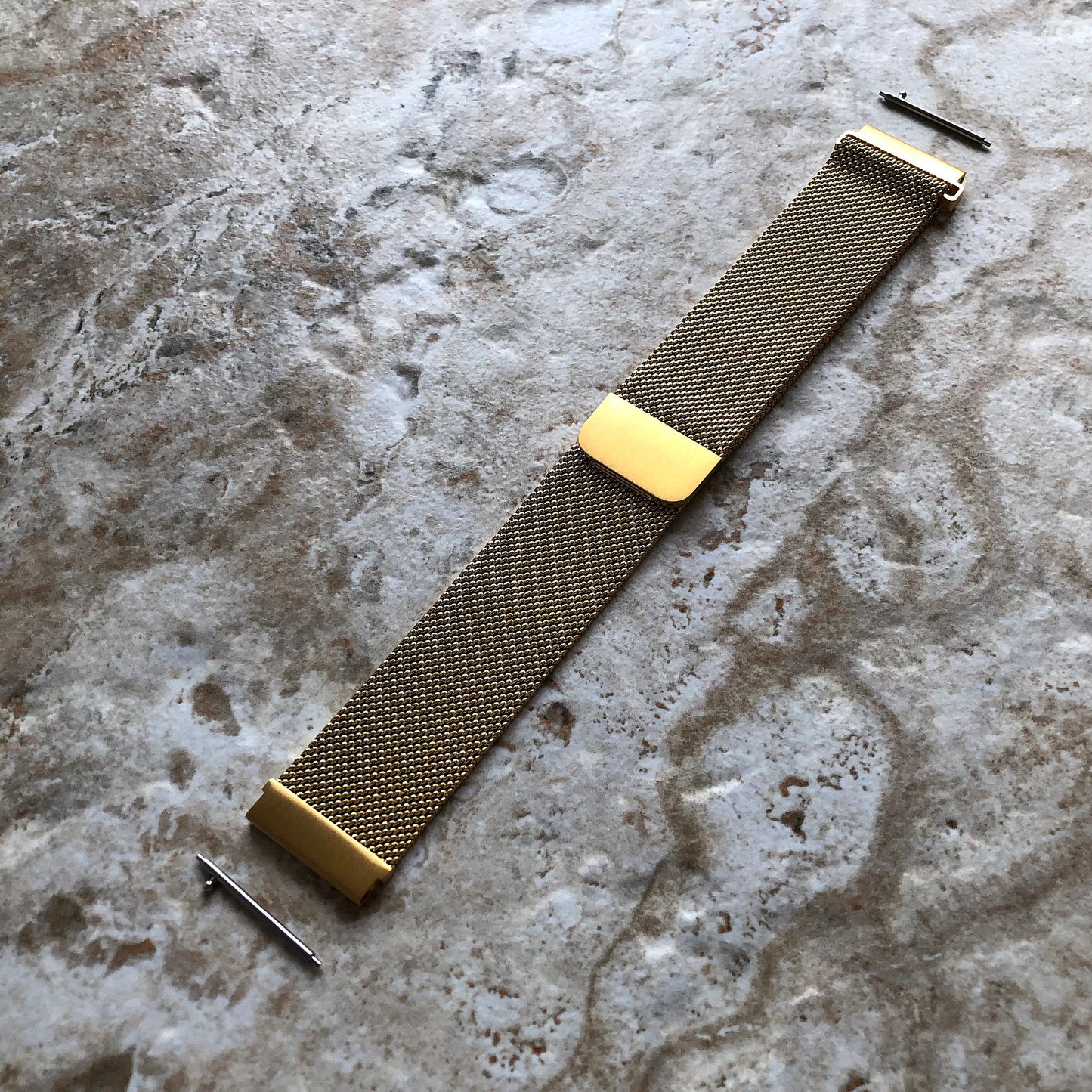 Garmin Gold Color Band Compatible with Forerunner 55 165 245 645 Music Models Smartwatch Stainless Steel Milanese Mesh Quick Release - B20
