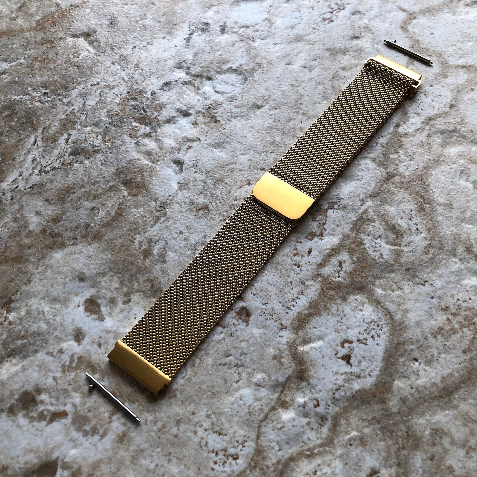 Garmin Gold Color Band Compatible with Forerunner 55 165 245 645 Music Models Smartwatch Stainless Steel Milanese Mesh Quick Release - B20