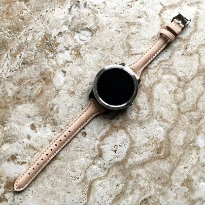 Garmin Beige Band for Venu Smartwatch Slim Leather Strap with Stitches Bracelet Cuff Fashion Wristband Strap Quick Release S20