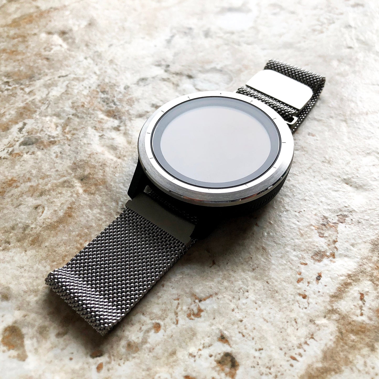 Garmin Silver Color Band Compatible for Vivomove 3, HR, Trend Luxe Sport Style Models Stainless Steel Milanese Mesh Quick Release - B20