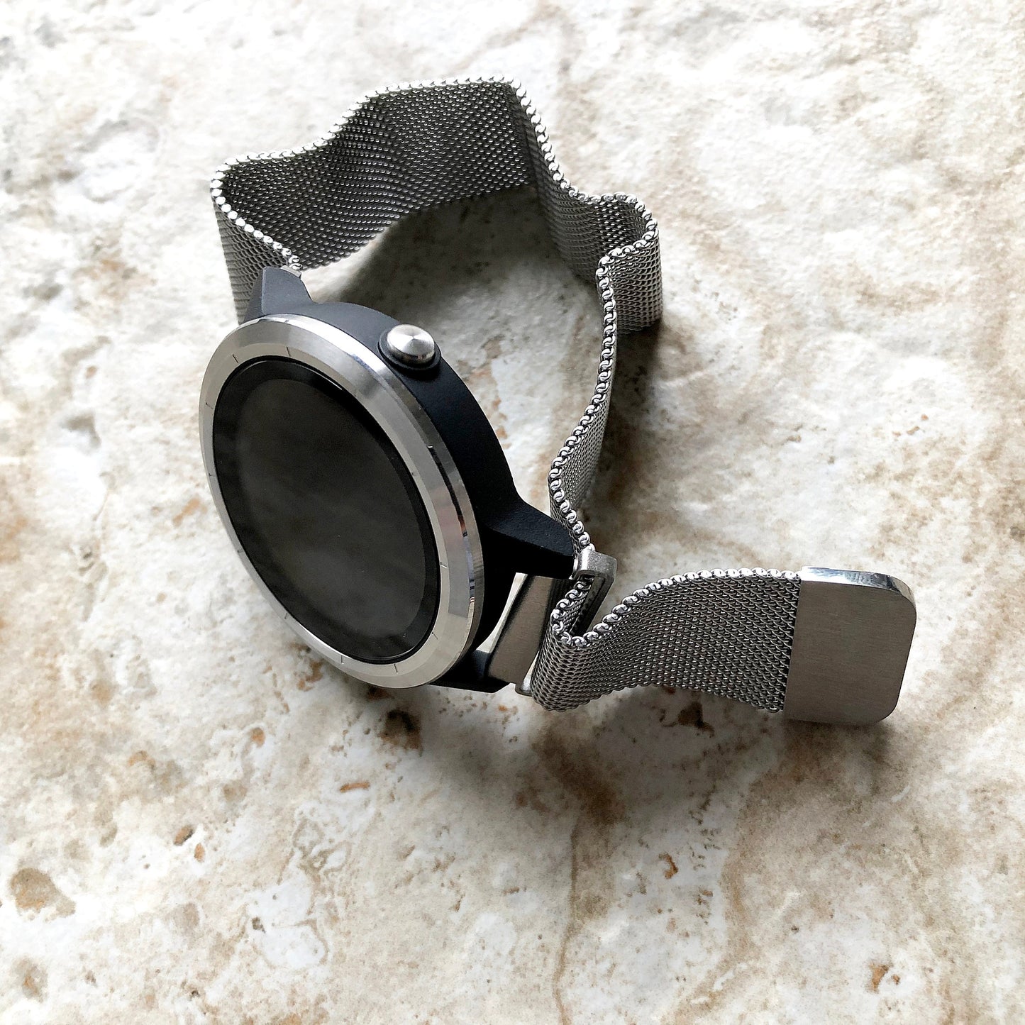 Garmin Silver Color Band for Approach S12 S40 S42 CT10 Bundle Models Smartwatch Stainless Steel Milanese Mesh Quick Release - B20