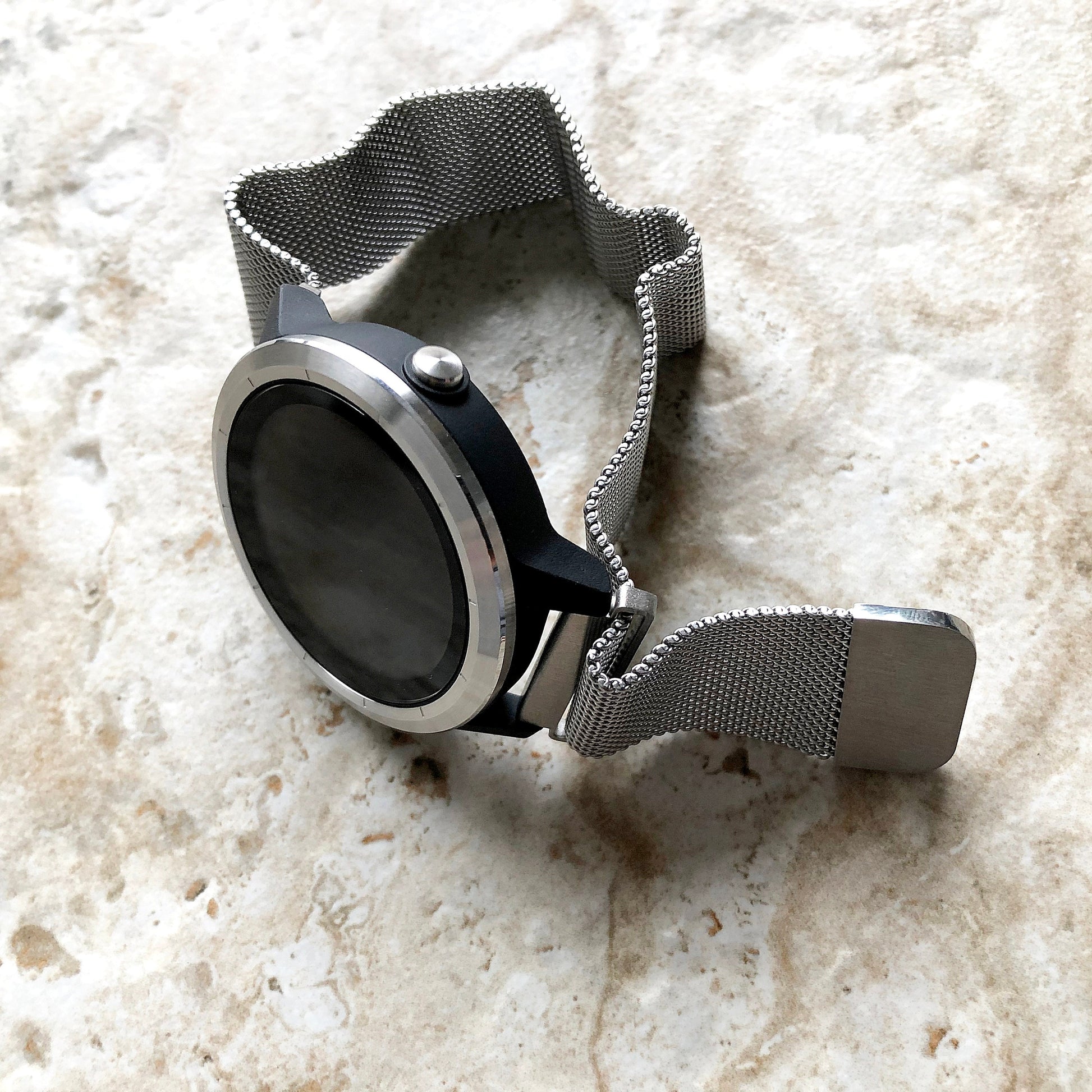 Garmin Silver Color Band for Approach S12 S40 S42 CT10 Bundle Models Smartwatch Stainless Steel Milanese Mesh Quick Release - B20