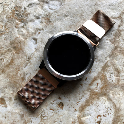Rose Gold Color Band Compatible with Garmin D2 Air X10 Venu 2 Plus Venu Sq 2 Music Stainless Steel Milanese Mesh Strap Quick Release -B20