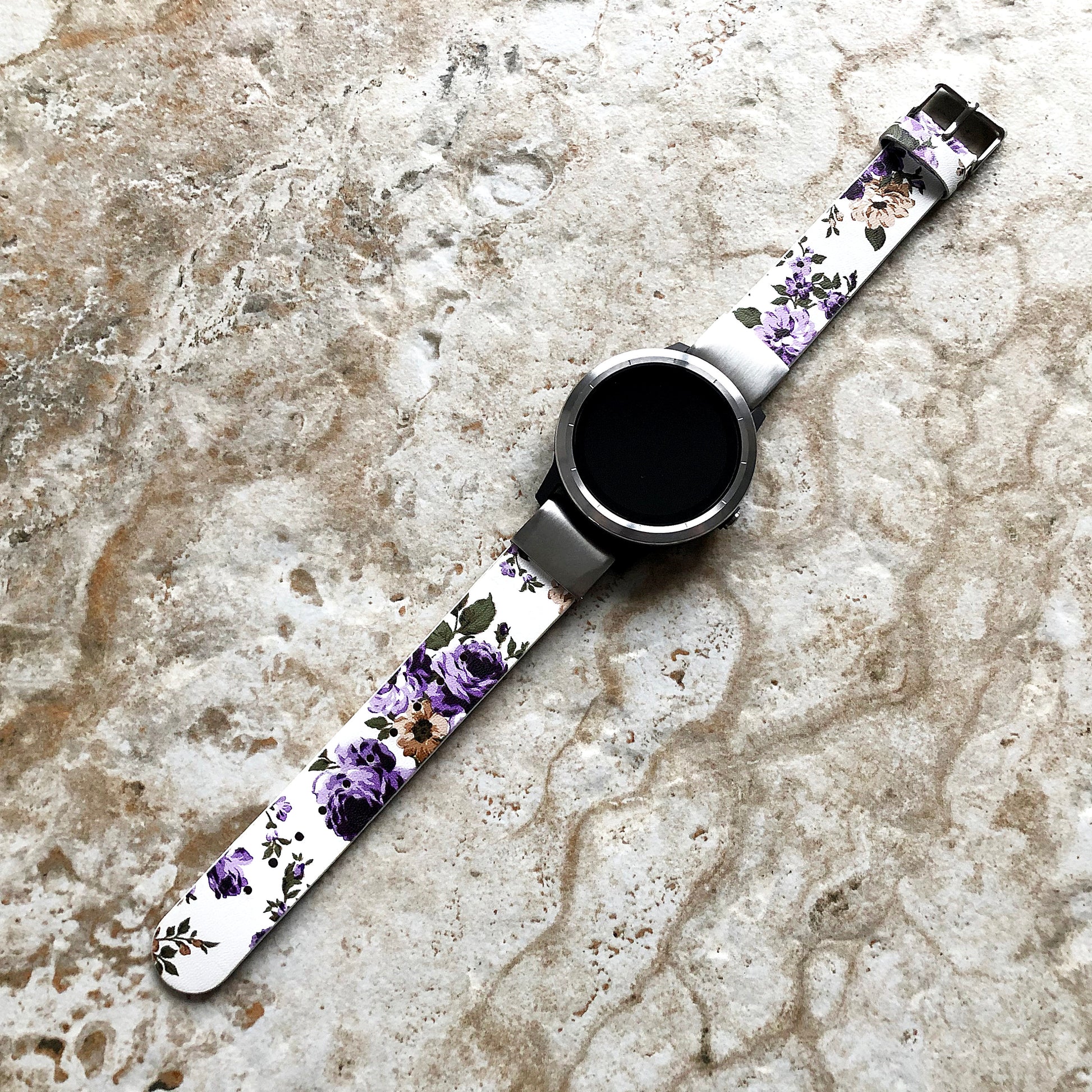 Garmin Purple Floral FL4 Band for epix Pro Gen 2 42mm and fenix 6S Pro 5S fenix 5S Plus Leather Bracelet Quick Fit Watch Strap A20B18