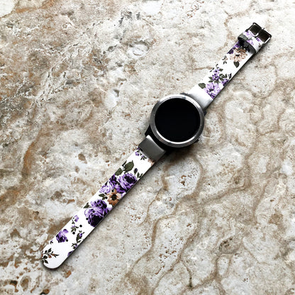 Garmin Purple Floral FL4 Band for epix Pro Gen 2 42mm and fenix 6S Pro 5S fenix 5S Plus Leather Bracelet Quick Fit Watch Strap A20B18