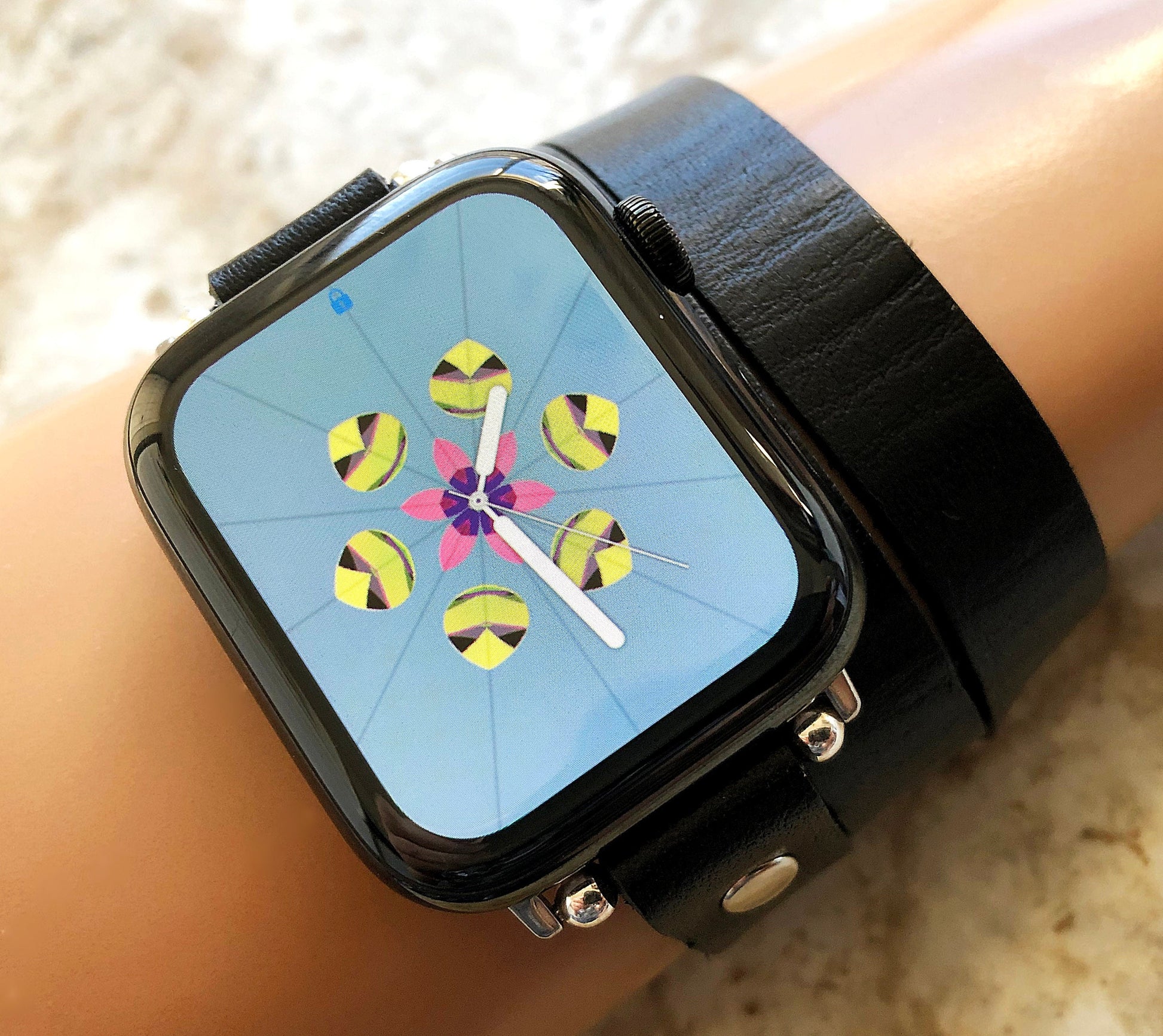 Apple Black Color Triple Wrap Around Wrist Leather Band for iWatch All Series Edition 38mm 40mm 41mm 42mm 44mm 45mm 49mm Case Bracelet Strap