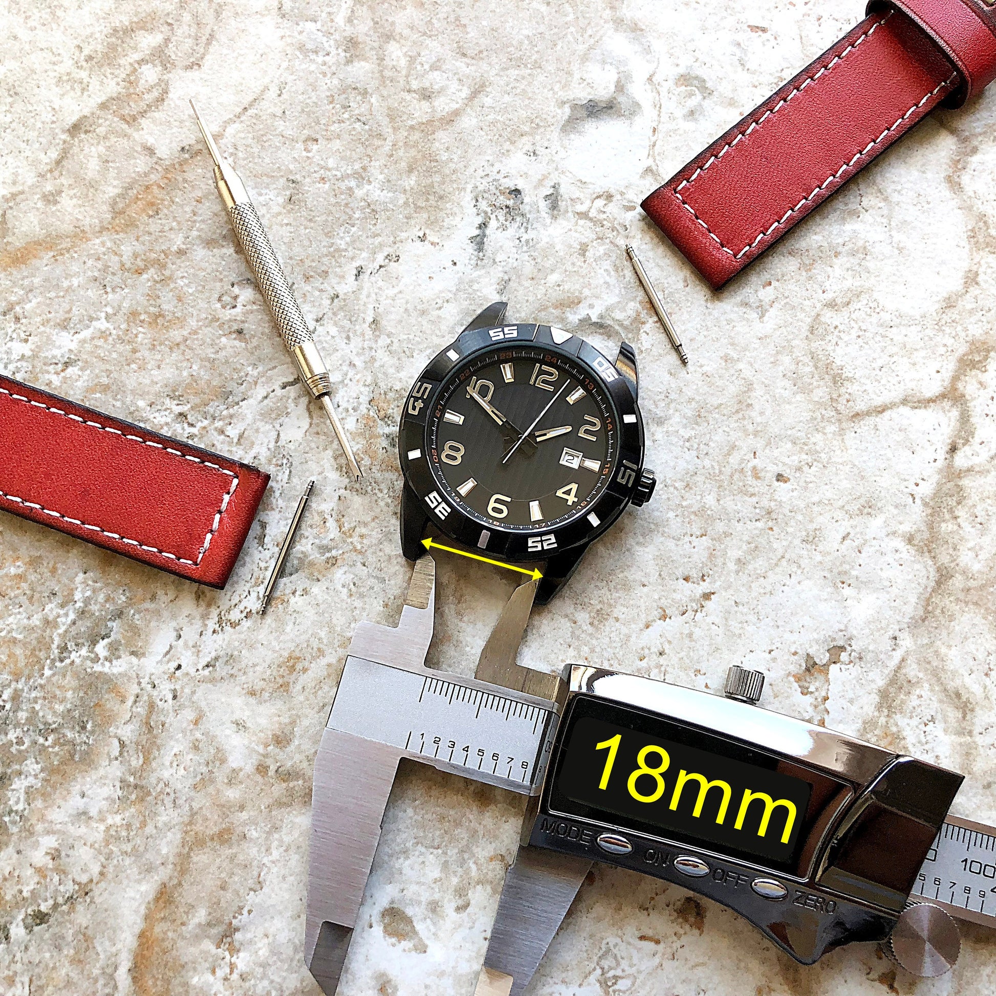 Brown and Orange Leather Band Compatible with Garmin Venu 3S 2S Smartwatch Tooled Embossed Handmade Strap Bracelet Pins Buckle Tool -B18